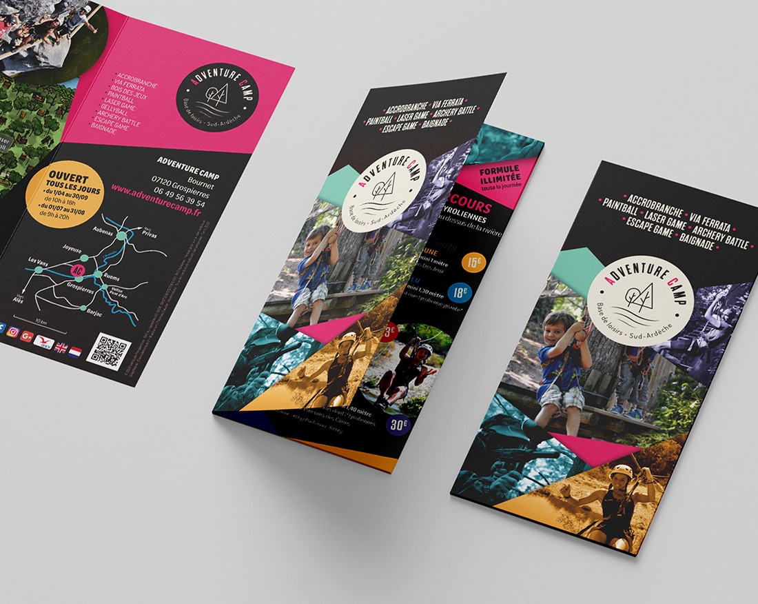 Mise en page d’un flyer promotionnel pour un parc de loisir