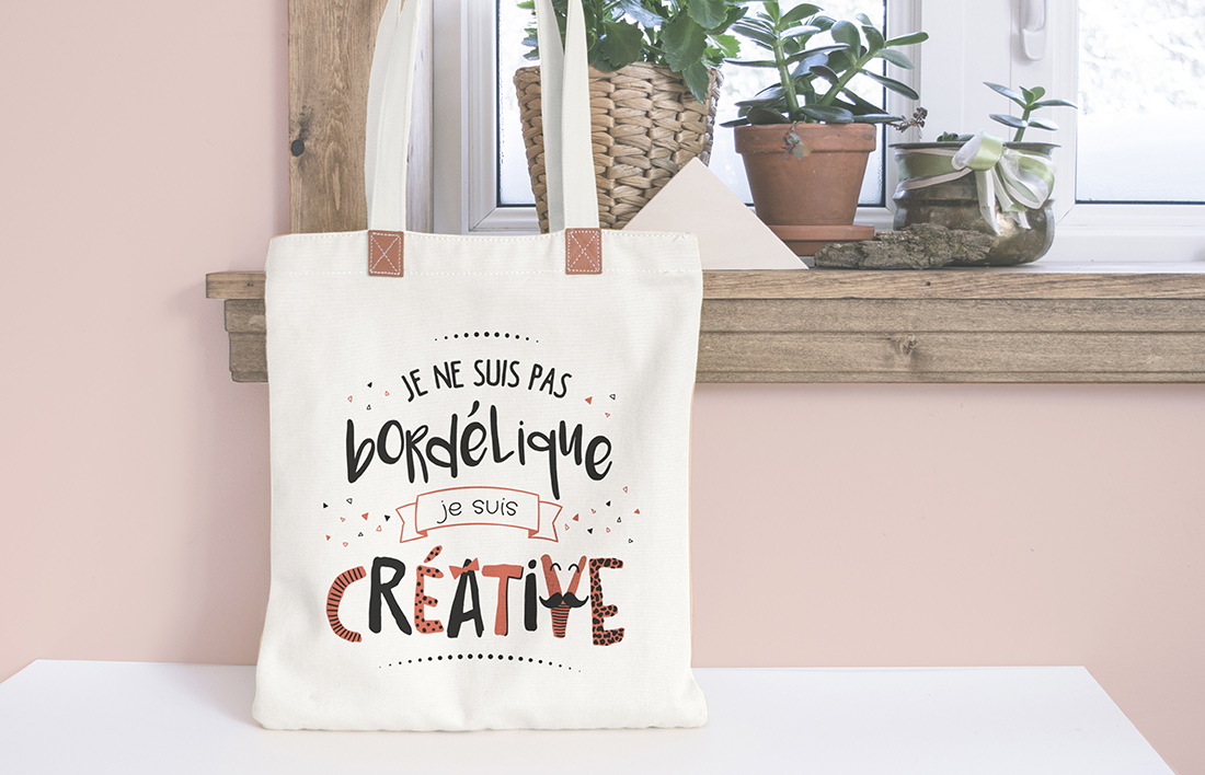 typographie illustrée et imprimée sur textile