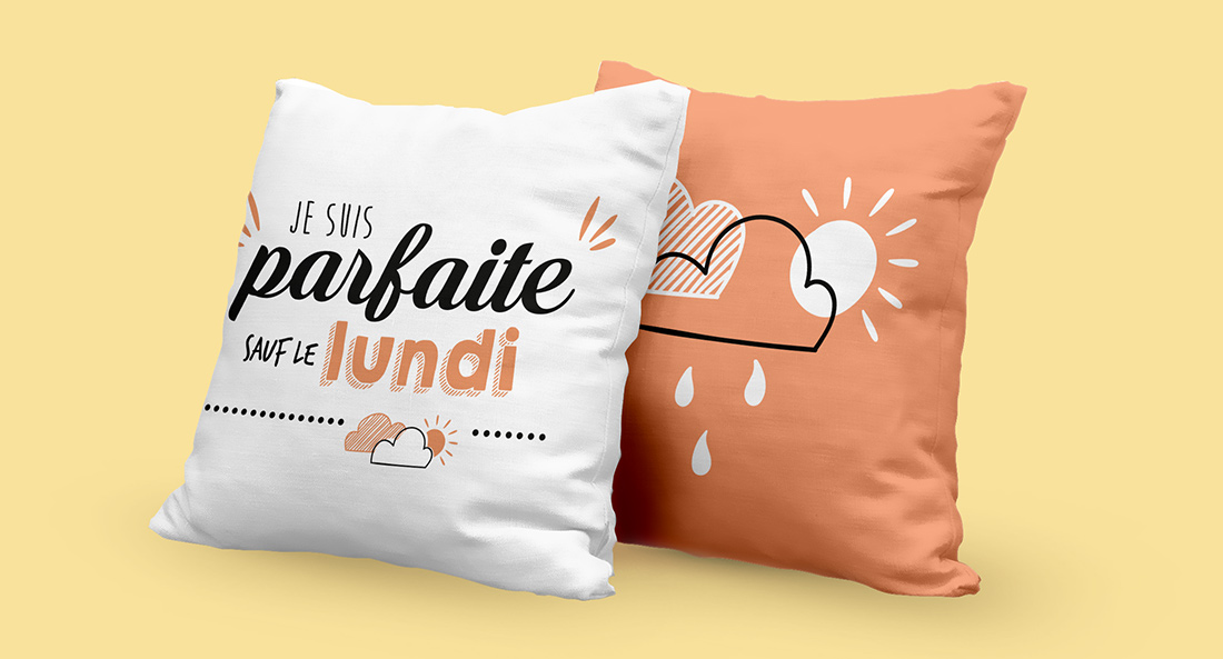 Illustration et typo pour impression sur tissus