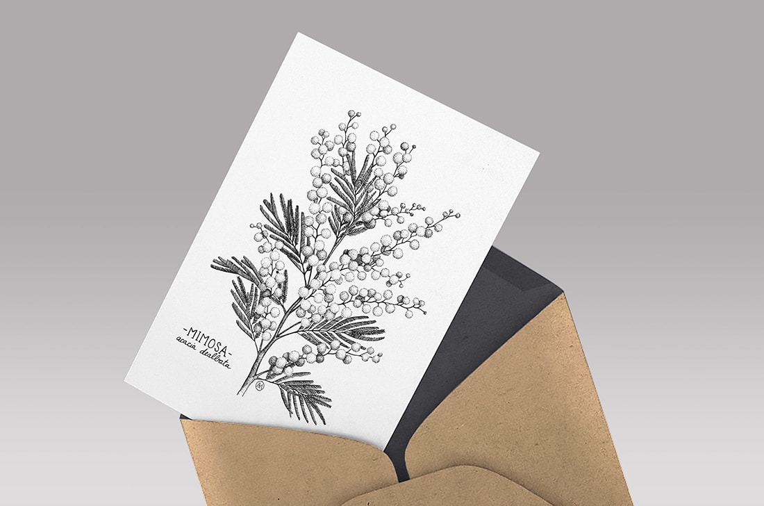 Carte postale décorative de plantes 