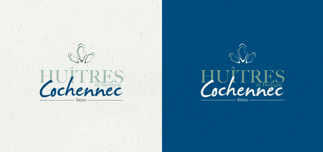 Logo et ses variantes d’un producteur d’huîtres breton