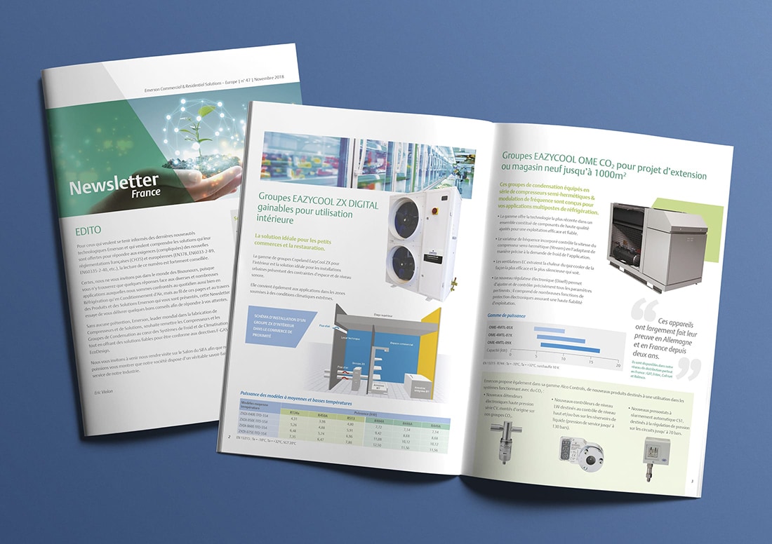 Exécution de plaquettes 6 pages pour le leader mondiale du traitement d’air