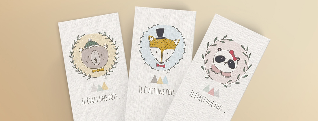 Illustration conte sur marque-pages