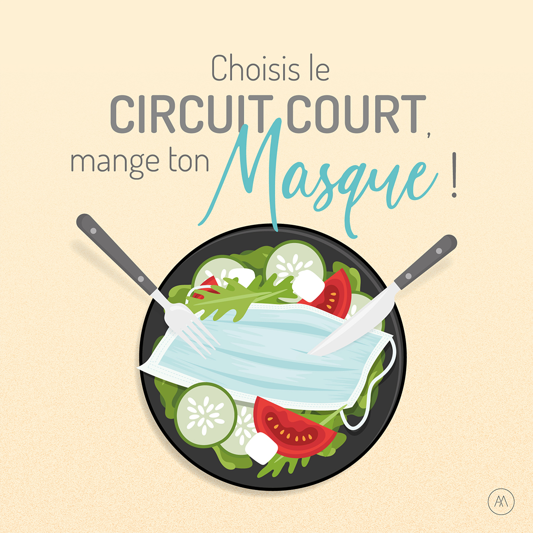 Dessin vectoriel - Choisis le circuit court mange ton masque