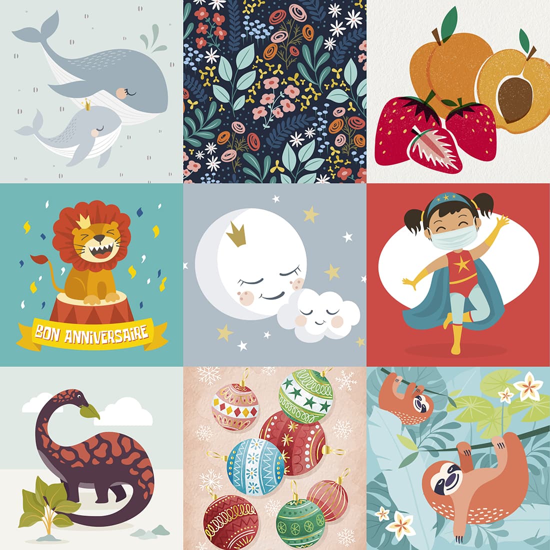 Différents détails et illustrations en gros plan