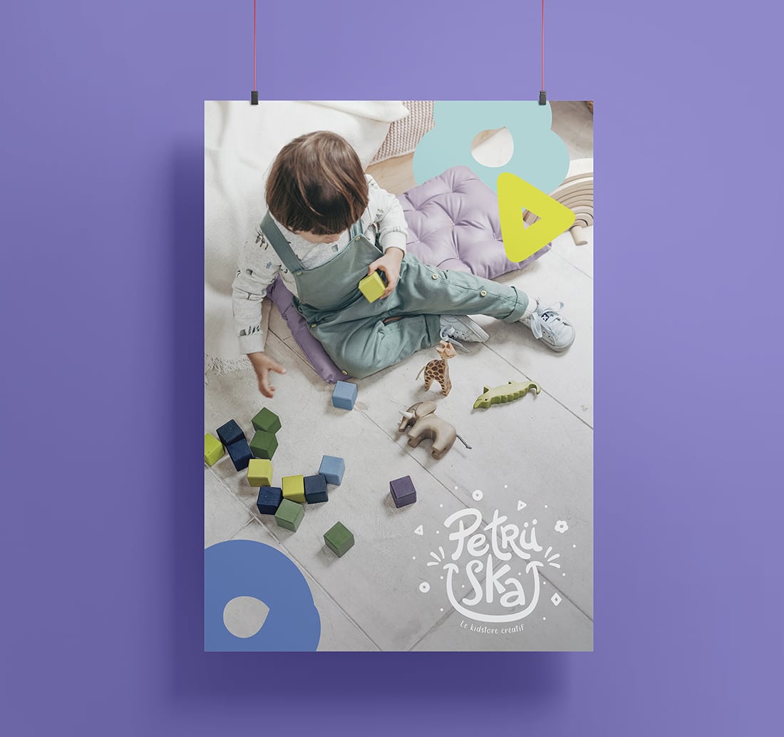 affiche avec visuels d’ambiance et logo