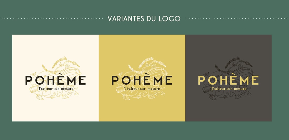 variantes du logo de poheme traiteur