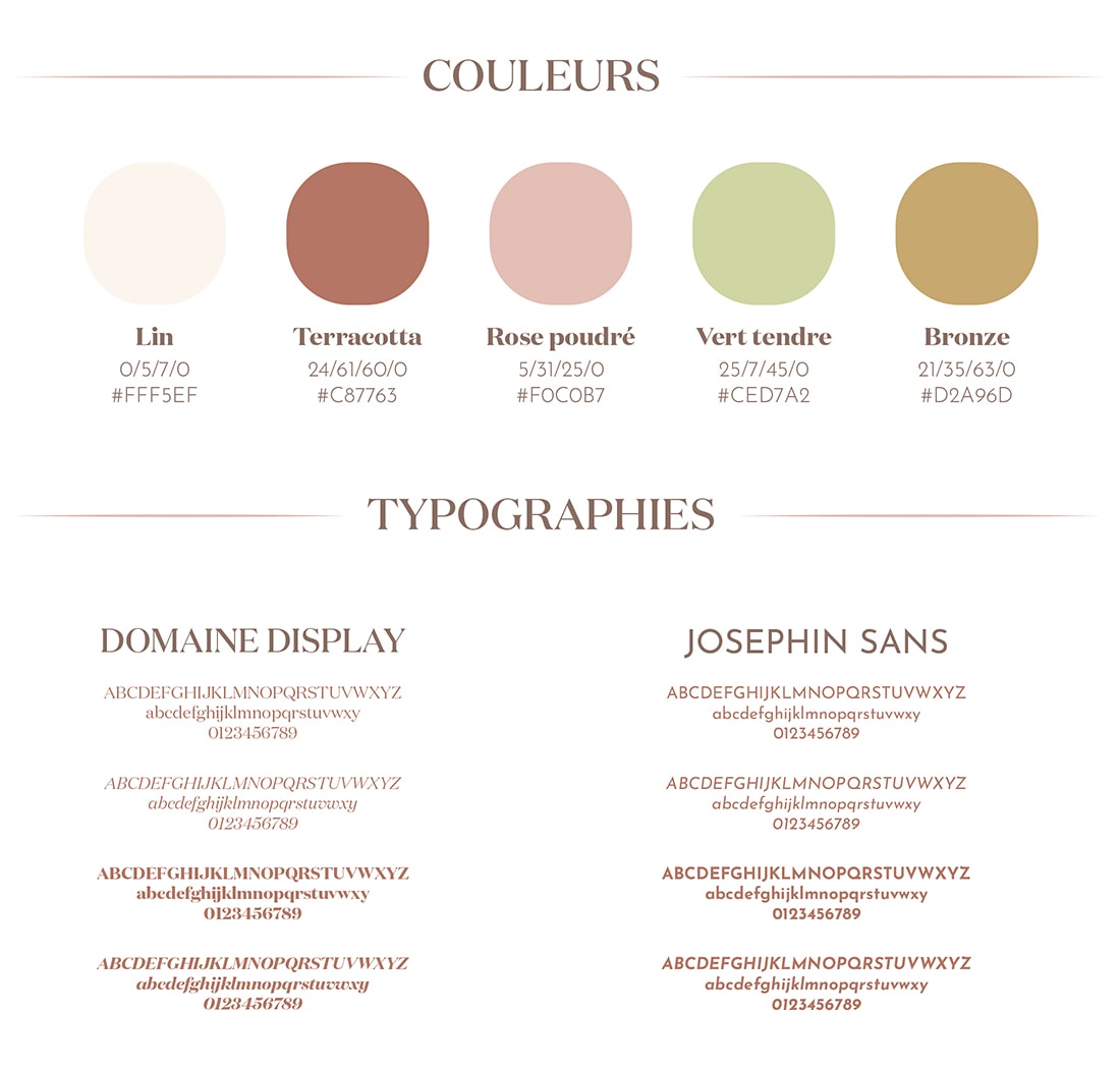 palette de couleurs et typographie retravaillée de l’identité graphique