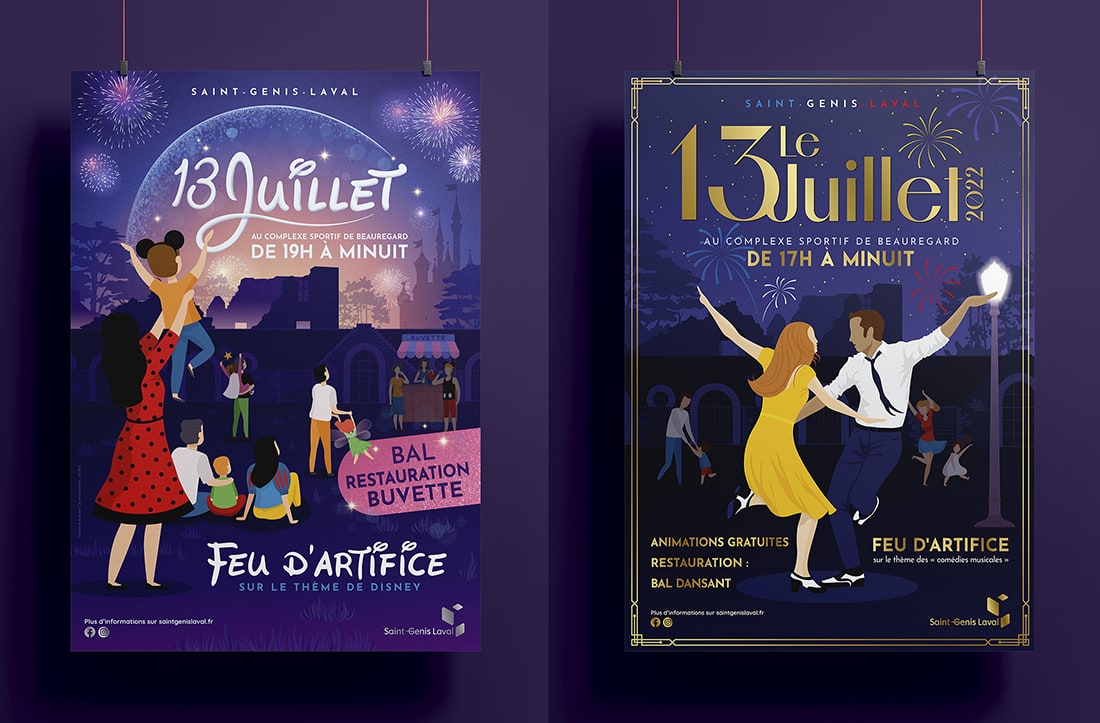 affiches aux illustrations vectorielles sur-mesure