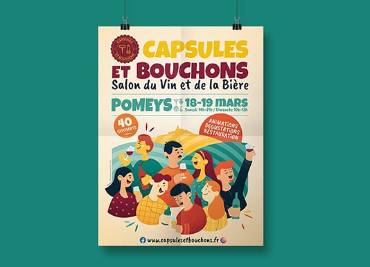 Création de l’illustration et de l’affiche pour un salon du vin