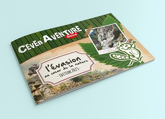 Brochure illustrée de 28 pages pour une base de loisirs en Ardèche du sud 