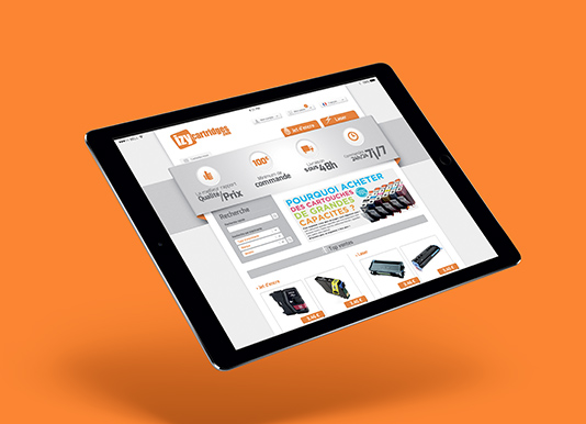 webdesign et logotype d’un site e-commerce de cartouches d’encres low coast
